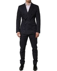 Dolce & Gabbana - Blue Cotton Slim Fit Formal 2 Piece Men Suit - Lyst