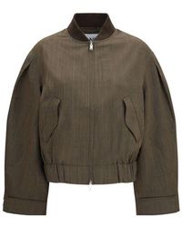 Ganni - Bicolor Wool Oves Aries Bomber - Lyst