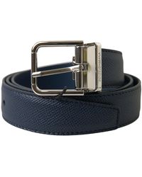 Dolce & Gabbana - Aquamarine Leather Belt - Lyst