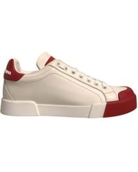 Dolce & Gabbana - Shoes Leather Logo Portofino Sneakers - Lyst