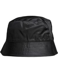 Dolce & Gabbana - Black Cotton Wide Brim Bucket Hat - Lyst