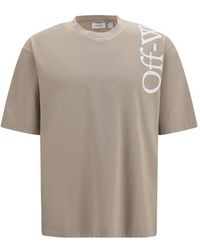 Off-White c/o Virgil Abloh - Beige Cotton T-shirt - L - Lyst