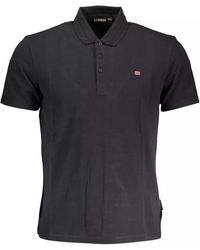 Napapijri - Black Cotton Polo Shirt - Lyst