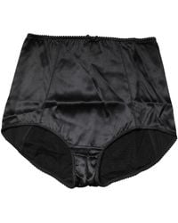 Dolce & Gabbana - Black Silk Blend High Waist Girdle Panty Underwear - Lyst