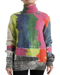 Dolce & Gabbana - Striped Mohair Turtleneck Sweater - Lyst