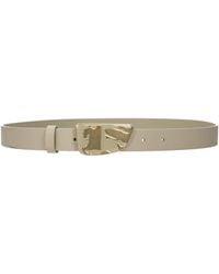 Burberry - Green Leather Regular Belt - Lyst