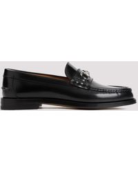 Gucci - Black Brushed Leather Kaveh Moccasin - Lyst