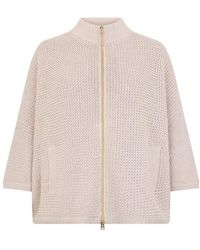 Herno - Beige Cotton Cardigan - Lyst