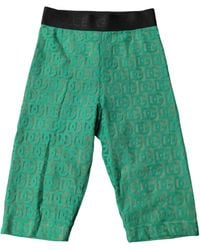 Dolce & Gabbana - Green Logo Monogram Cropped Tights Underwear - Lyst
