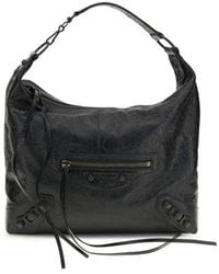 Balenciaga - Black Lamb Ovis Aries Aries Shoulder Bag - Lyst