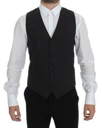 Dolce & Gabbana - Dolce Gabbana Wool Stretch Dress Blazer Vest - Lyst