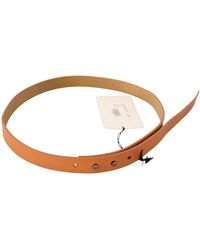 CoSTUME NATIONAL - Orange Leather Silver Fastening Belt - Lyst