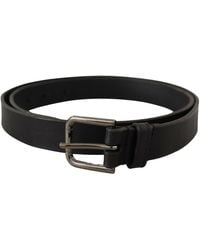 Dolce & Gabbana - Elegant Leather Belt With Metal Buckle - Lyst