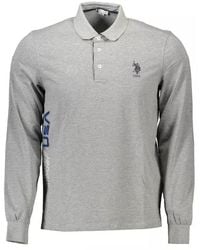 U.S. POLO ASSN. - Gray Cotton Polo Shirt - Lyst