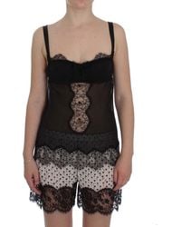 Dolce & Gabbana - Dolce Gabbana Silk Floral Lace Lingerie Top - Lyst