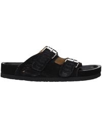 Isabel Marant - Black Leather Slippers - Lyst