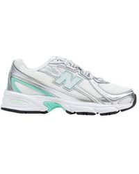 New Balance - Silver Synthetic Athletic Sneakers - Lyst