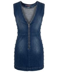 Trussardi - Blue Cotton Dress - Lyst
