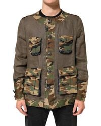 Dolce & Gabbana - Camouflage Linen Button Down Jacket Co+02+Li Clothing - Lyst