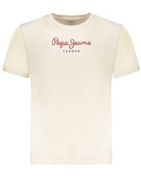Pepe Jeans - Beige Cotton Men's T - Lyst