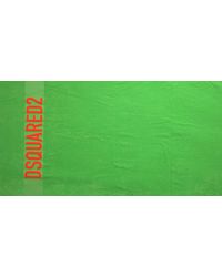 DSquared² - Green Logo Print Cotton Soft Unisex Beach Towel - Lyst