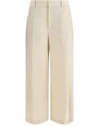 Brunello Cucinelli - Beige Cotton Casual Pants - Lyst