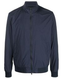 Herno - Blue Polyester Bomber - Lyst