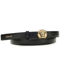 Versace - Black Calf Leather Bos Taurus Regular Belt - Lyst