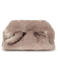 THEMOIRÈ - Beige Faux Fur Clutch Bag - Lyst