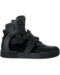 Dolce & Gabbana - Logo Leather Miami High Top Sneakers Shoes - Lyst