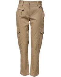 Dolce & Gabbana - Beige Mid Waist Cargo Tapered Pants - Lyst