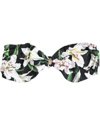 Dolce & Gabbana - Black Lily Halter Swimwear Top Beachwear Bikini - Lyst