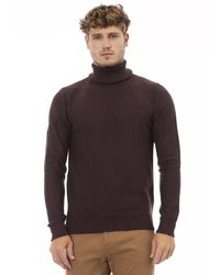 Alpha Studio - Brown Merino Wool Sweater - Lyst