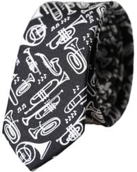 Dolce & Gabbana - Trumpet Print Silk Adjustable Tie - Lyst