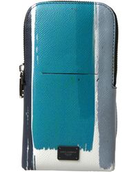 Dolce & Gabbana - Blue Leather Men Purse Crossbody Sling Phone Bag - Lyst