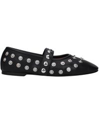 Stella McCartney - Black Leather Ballet Flats - Lyst