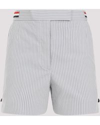 Thom Browne - Grey Angled Pocket Thigh Length Cotton Shorts - Lyst