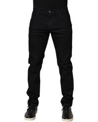 Dolce & Gabbana - Floral Cotton Skinny Denim Jeans Elastane Clothing - Lyst