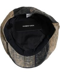 Dolce & Gabbana - Brown Cotton Denim Newsboy Capello Cabbie Hat - Lyst