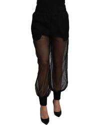 Dolce & Gabbana - See Through Jogger Polyester Pants - Lyst