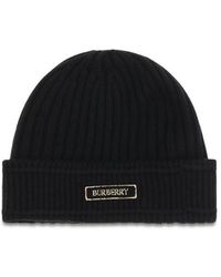 Burberry - Black Wool Oves Aries Beanie - Lyst