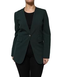 Maison Margiela - Green Single Breasted One Button Coat Jacket - Lyst
