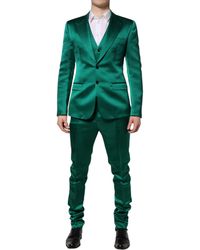Dolce & Gabbana - Green Silk 3 Piece Single Breasted Suit - Lyst