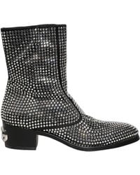 Dolce & Gabbana - Black Crystal Embellished Ankle Boots Shoes - Lyst