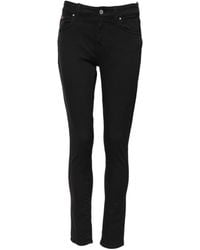 Dolce & Gabbana - Black Cotton Skinny Mid Waist Denim Jeans - Lyst