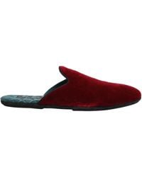 Dolce & Gabbana - Red Suede Slides Flat Slipper Men Shoes - Lyst