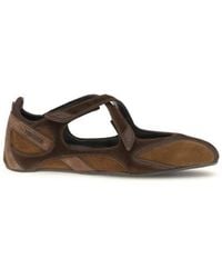 The Attico - Brown Calf Leather Bos Taurus Ballet Flats - Lyst