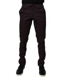 Bencivenga - Brown Pure Cotton Slim Fit Men Dress Pants - Lyst