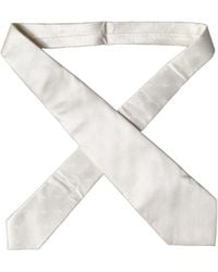 Dolce & Gabbana - Off Geometric Silk Adjustable Neckwomen's Tie - Lyst