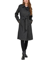 ONLY - Gray Recycled Polyester Coat - Lyst